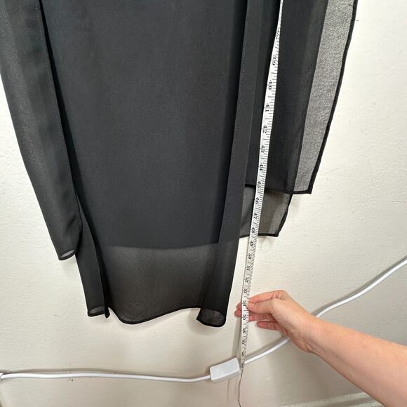 Hyfve Black Draped Sleeveless Faux Wrap Midi Dress Med - Picture 11 of 11